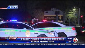 Police cars at crime scene