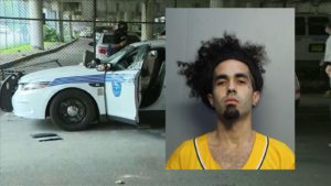 Miami man arrested for damaging police cars