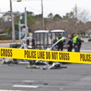 A fight broke out after family members of a victim crossed police tape in Miami.